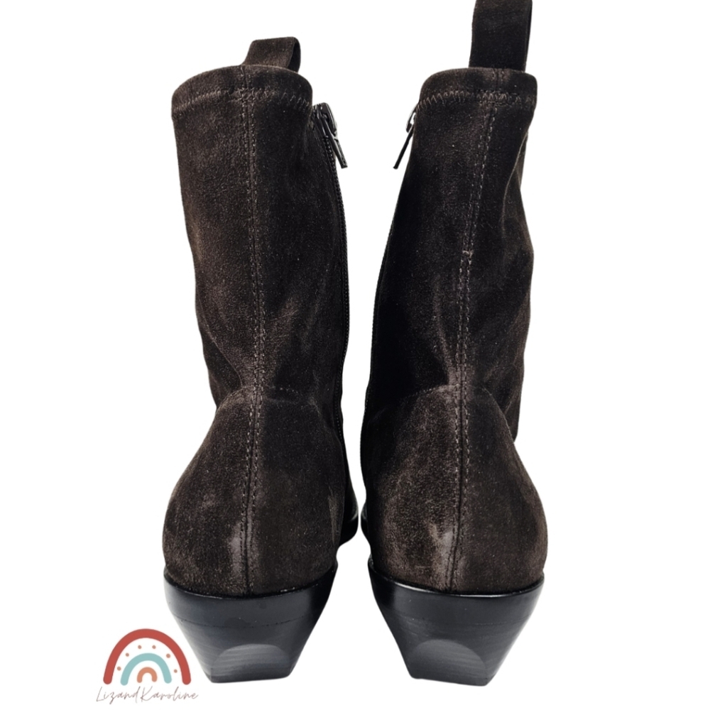 New! Madewell The Idris Ankle Boot in Suede Dark Carob - Picture 10 of 13